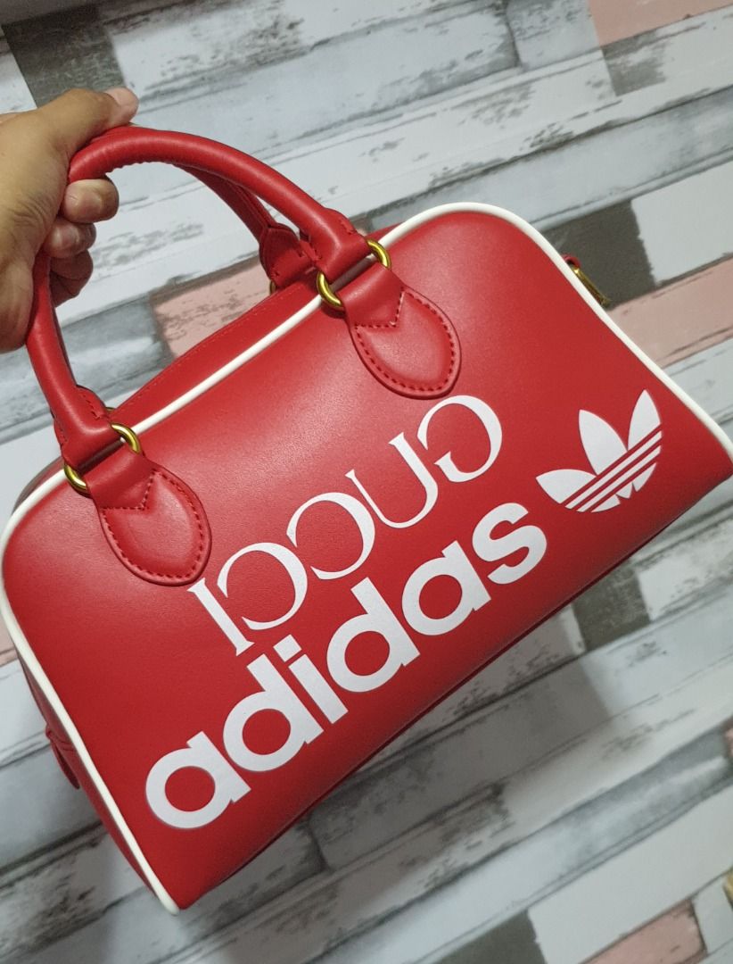 Gucci adidas mini duffle bag RED leather shoulder bag travel bag mini