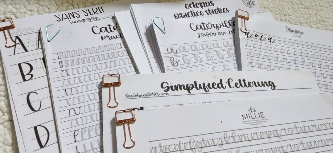 Handlettering/Calligraphy Worksheets (ASSORTED), Hobbies & Toys ...
