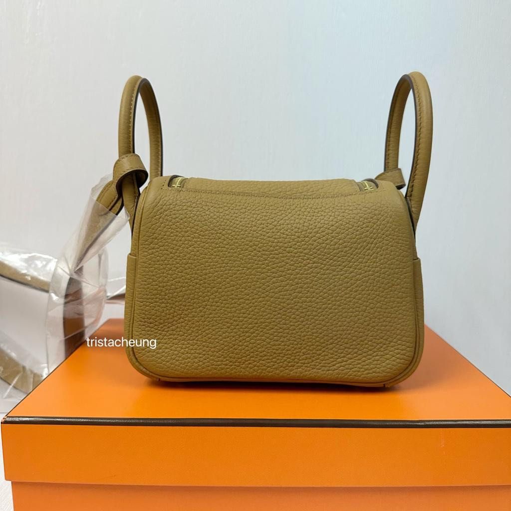 現貨全新Hermes Mini Lindy 4B 餅乾金扣stamp U minilindy gold TC GHW