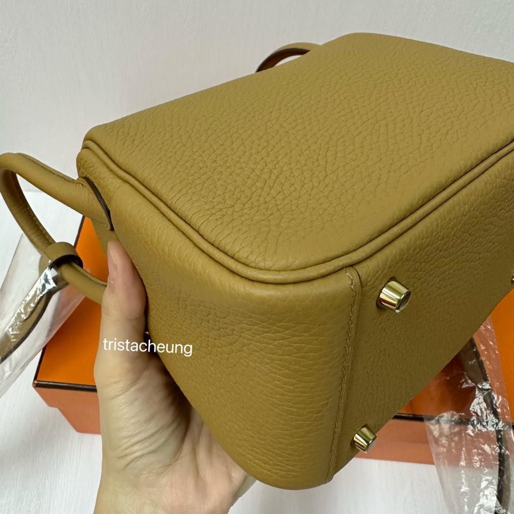 現貨全新Hermes Mini Lindy 4B 餅乾金扣stamp U minilindy gold TC GHW