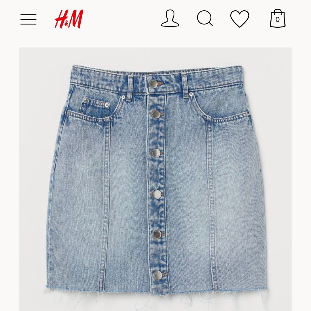 Button front denim skirt h&m 2025