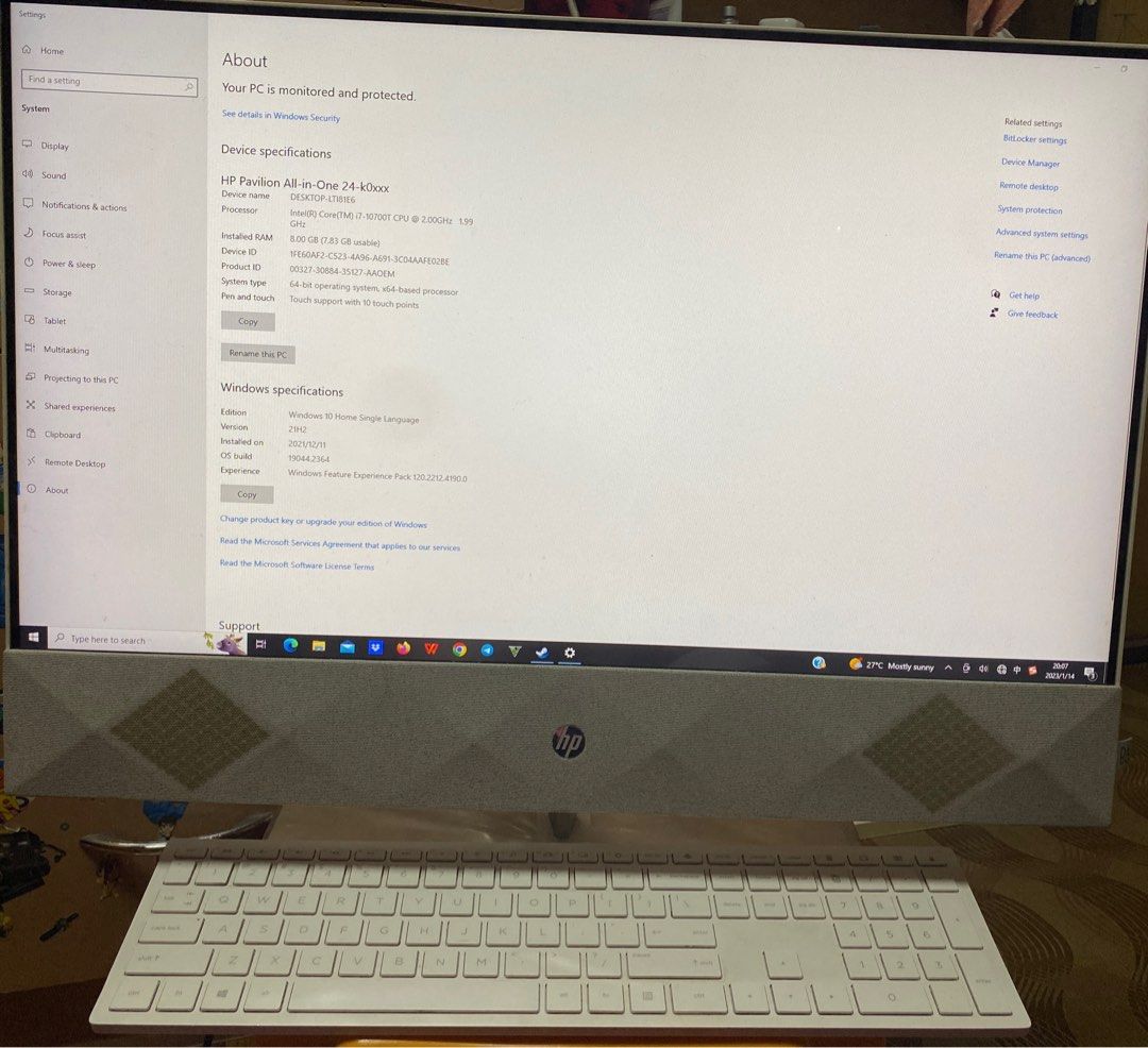 HP PAVILION ALLinone 24k0xxx touch screen, Computers & Tech