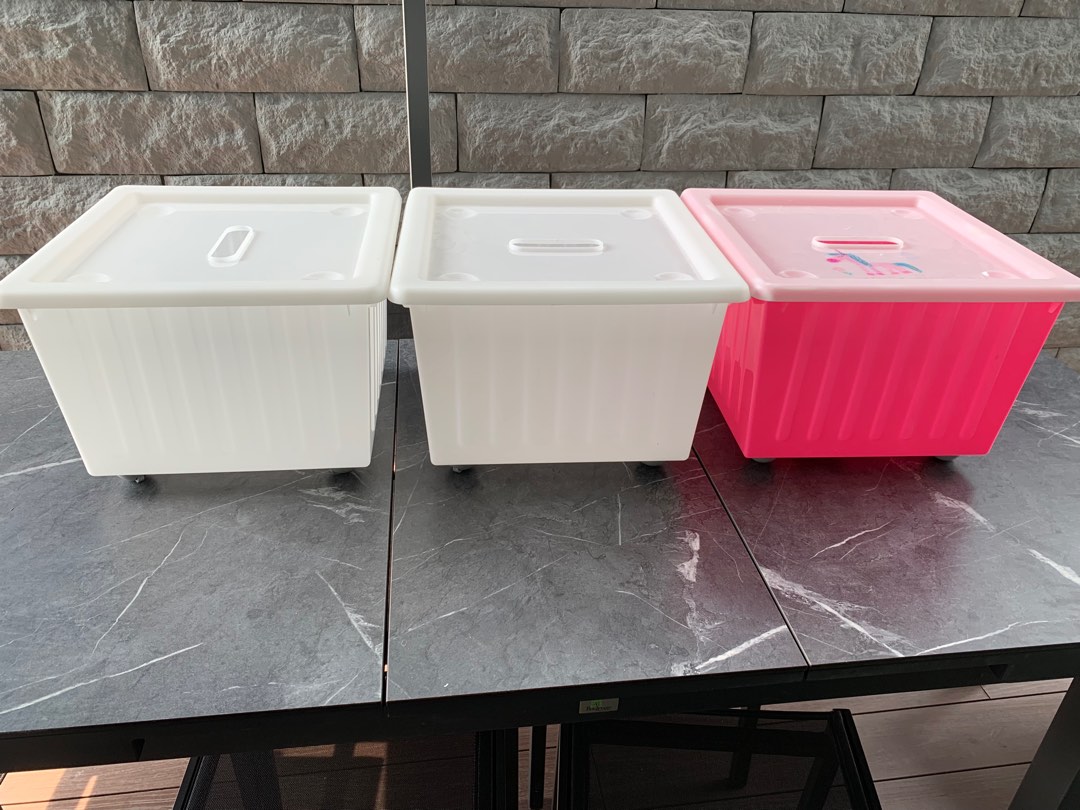 IKEA Vessla Kids Storage Boxes with Lids, Furniture & Home Living, Home