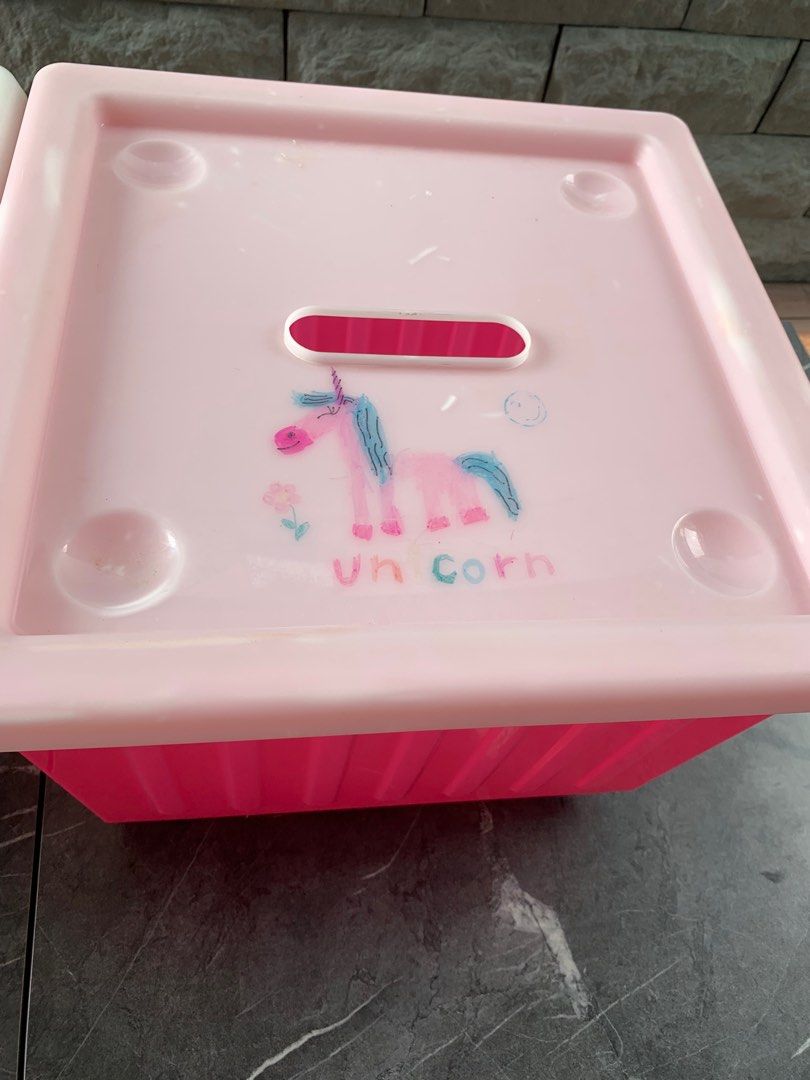 IKEA Vessla Kids Storage Boxes with Lids, Furniture & Home Living, Home