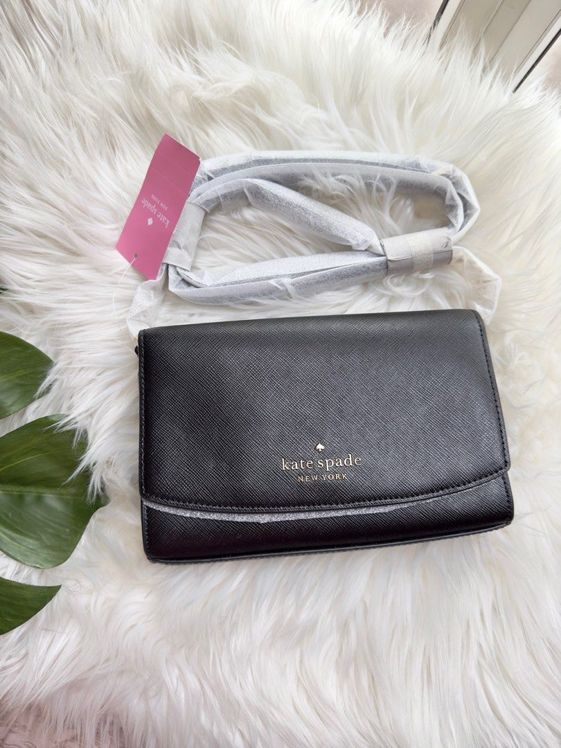 Kate Spade Staci Saffiano Leather Flap Shoulder Bag Black Rs-K9324 –  Robinsons Singapore