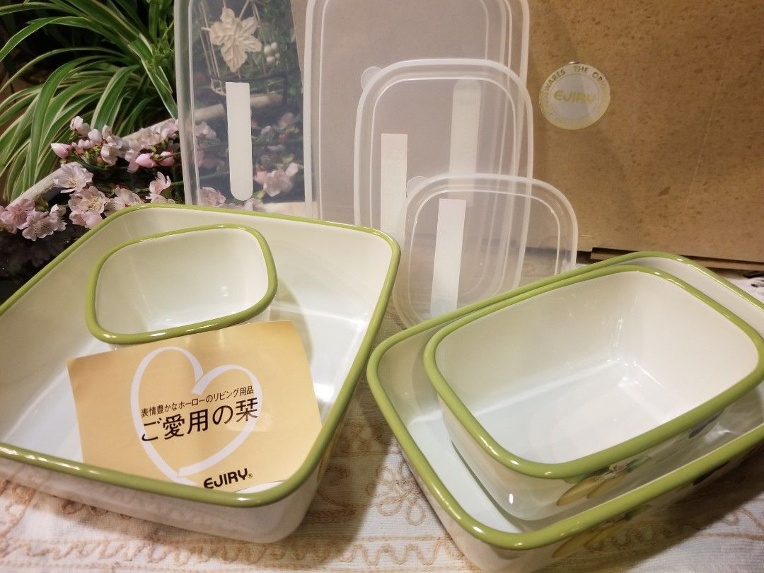 Japan Quality Ejiry Fruits design Enamel food container x 4, Furniture &  Home Living, Kitchenware & Tableware, Food Organisation & Storage on  Carousell