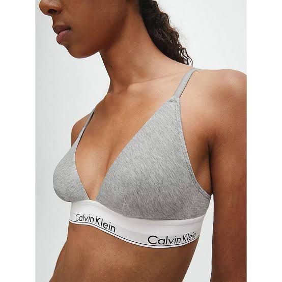 Calvin klein Gray Triangle Bra + Underwear Set, Women's Fashion,  Undergarments & Loungewear on Carousell