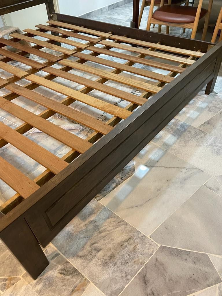 King Bed Frame solid wood, Furniture & Home Living, Bedding & Towels on