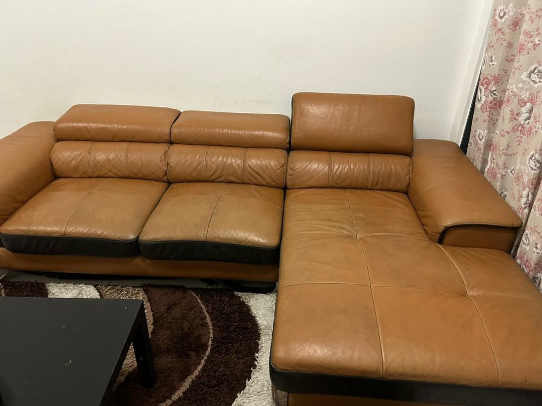 L Shape leather sofa, Furniture & Home Living, Furniture, Sofas on
