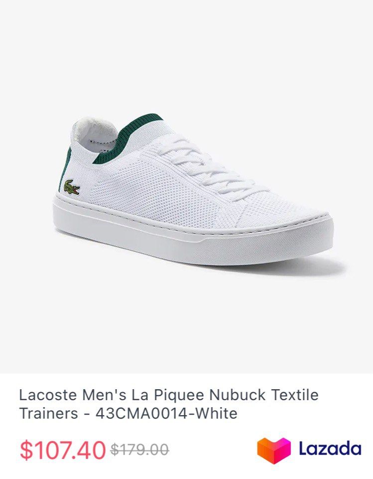 Lacoste Men s La Piqu e Nu Textile Trainers Color White