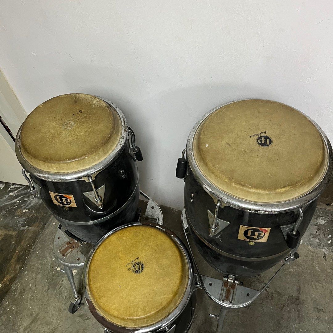 Latin Percussion Patato Model Congas in Black Fibreglass (Set of 3