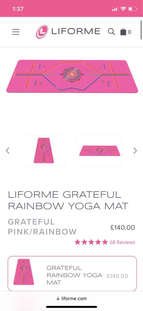 BNIB - Liforme Rainbow Grateful Pink Yoga Mat, Sports Equipment, Exercise &  Fitness, Exercise Mats on Carousell