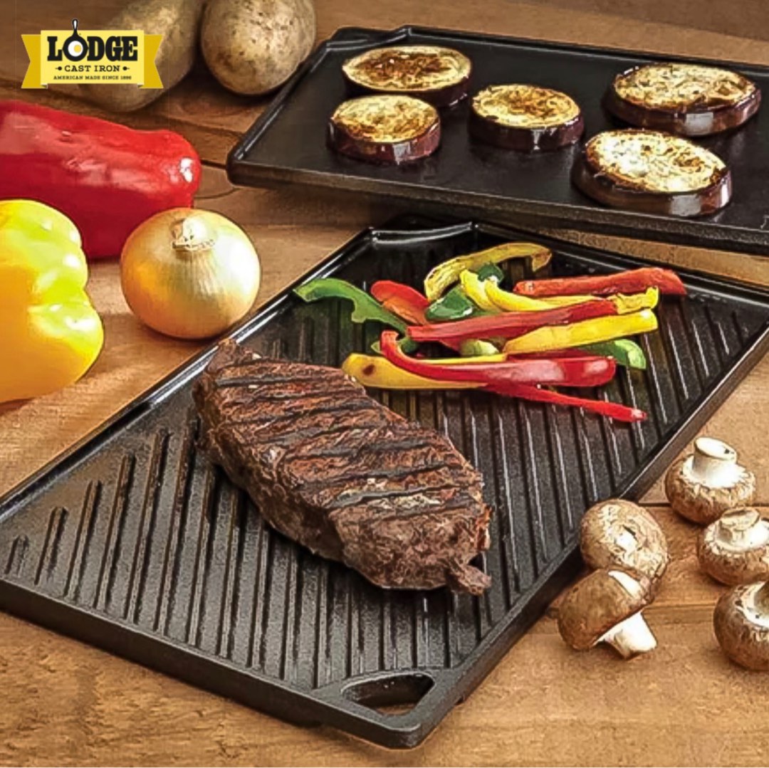 Lodge Cast Iron Double Reversible Grill/Griddle, TV & Home Appliances