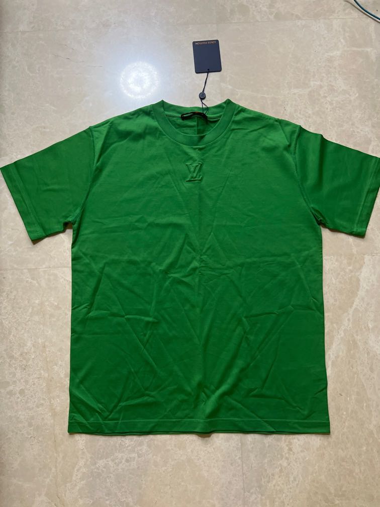 LOUIS VUITTON EMBOSSED LOGO GREEN T-SHIRT