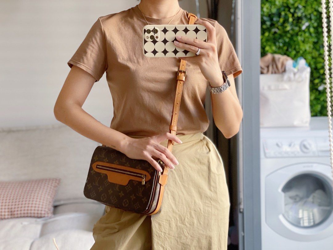 Saint-germain vintage cloth crossbody bag Louis Vuitton Brown in