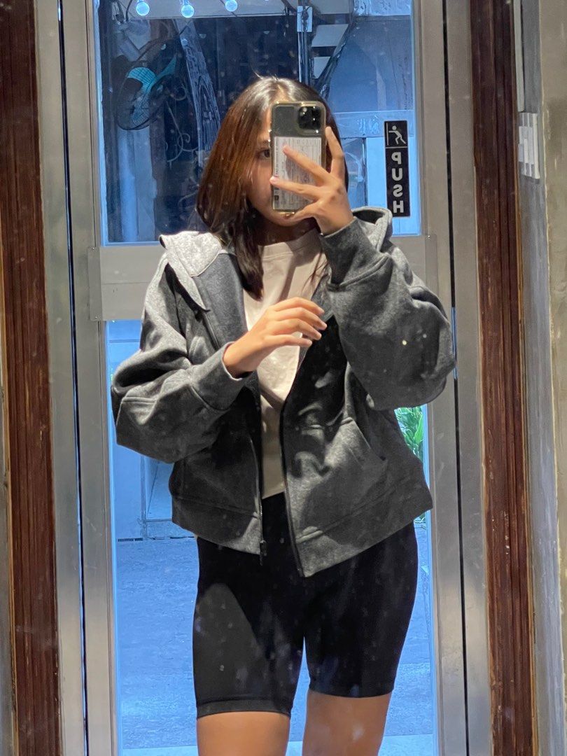 Lululemon Scuba Cropped Full Zip Hoodie, Women's Fashion, Tops