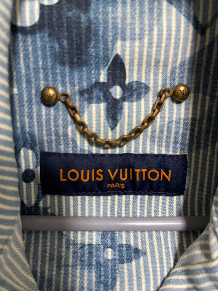 Louis Vuitton Printed ThreeQuarter Sleeve Shirt  Blue Casual Shirts  Clothing  LOU487296  The RealReal