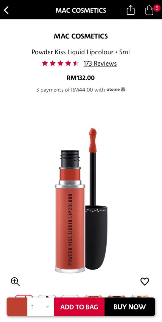 MAC lipstick Powder Kiss (Shade 998 Sorry Not Sorry), Beauty