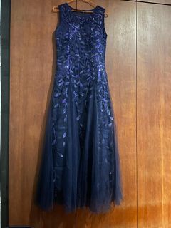 Maxi Fishtail Evening Gown Blue - used only once