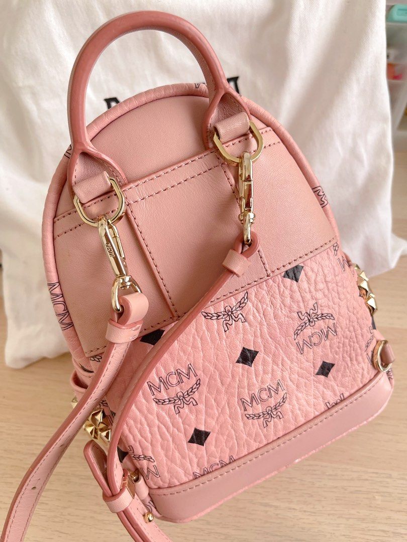 Mcm x mini backpack pink deals