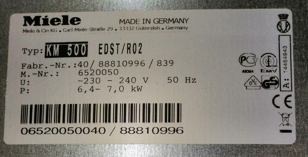 Miele KM500 tabletop ceramic heater, TV & Home Appliances, Kitchen