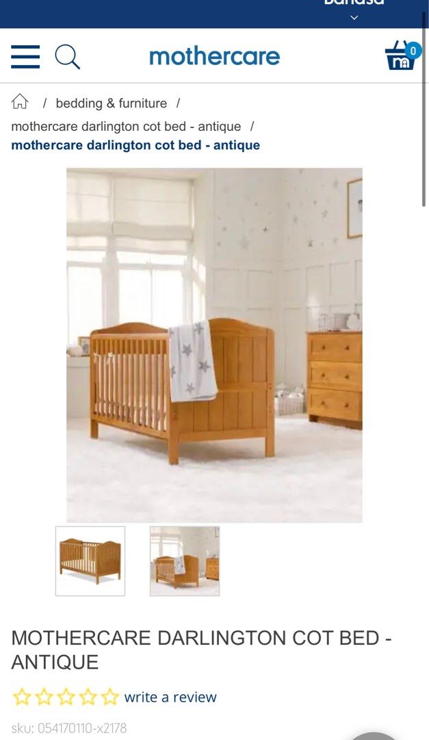 Mothercare darlington 2024 cot bed