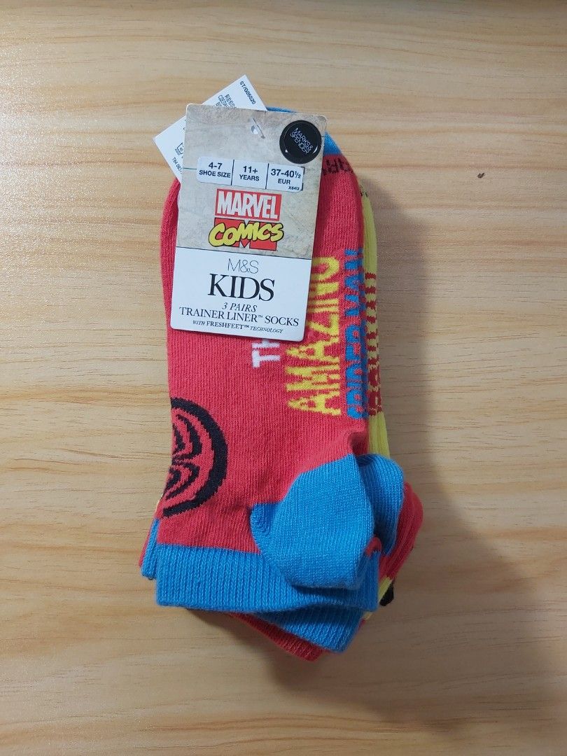 5 Pairs of Marvel Superheroes Socks, M&S Collection