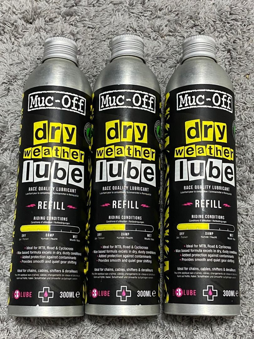 Muc off 300ml refill only dry lube c3 ceramic lube, Sports Equipment,  Bicycles & Parts, Parts & Accessories on Carousell