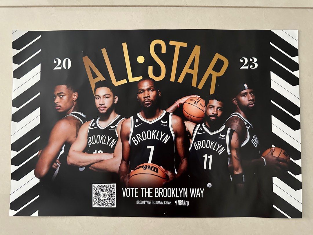 NBA Brooklyn Nets Official All Star Poster, Hobbies & Toys