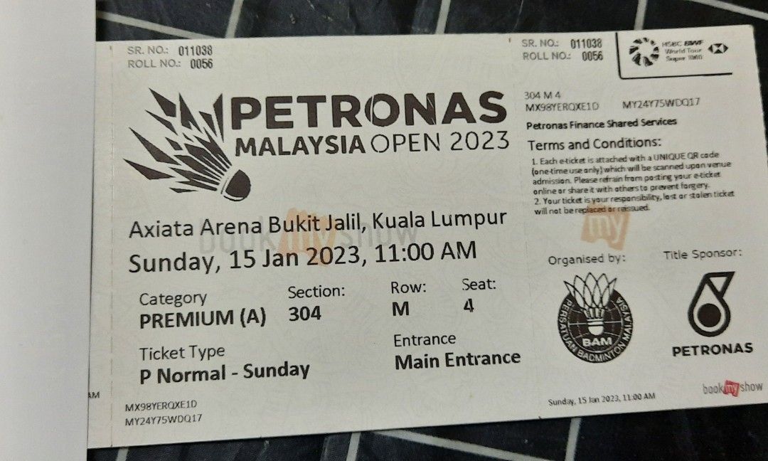 (Nego) Petronas Malaysia Open 2023 Premium A, Tickets & Vouchers, Event