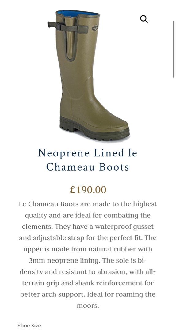 Chameau rain boots outlet