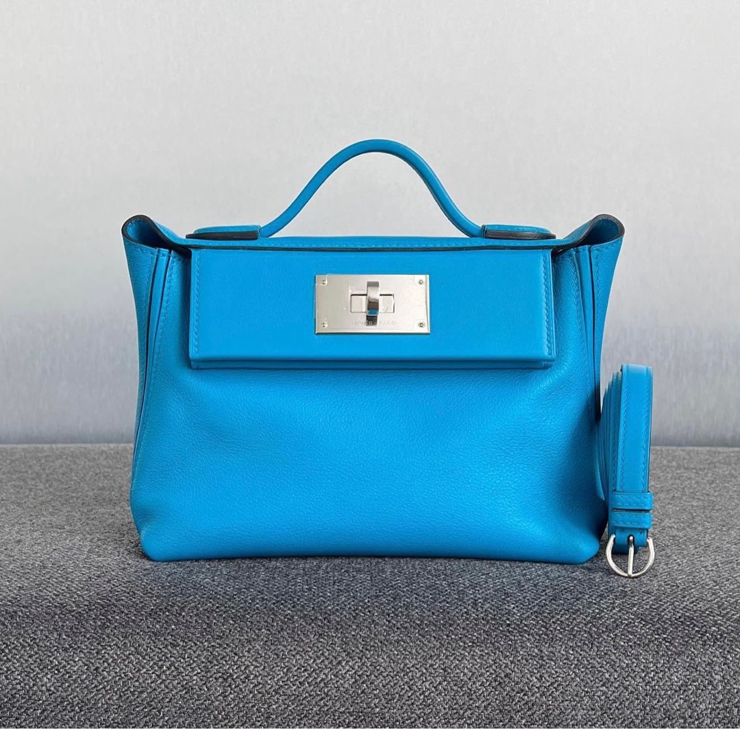 Hermes 24/24 Mini Bleu Lin Evercolor – ＬＯＶＥＬＯＴＳＬＵＸＵＲＹ