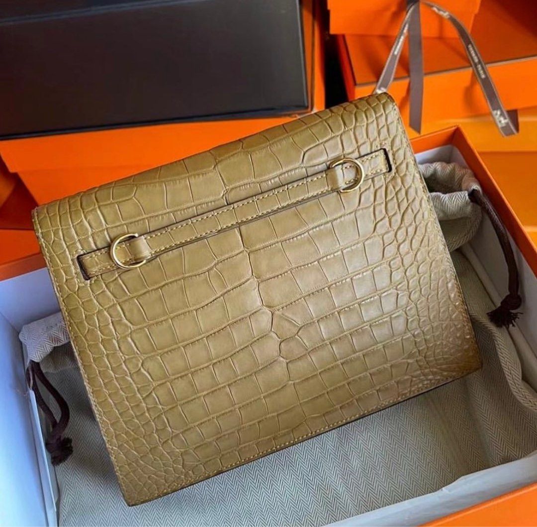 Premium price🤩 Super rare Hermes kelly Danse black matte Croco