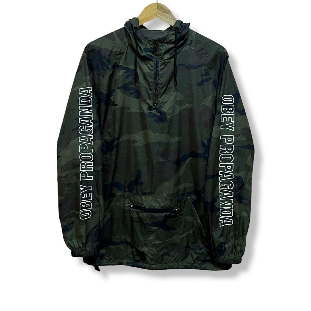 Obey Propaganda Camo Windbreaker Half Zip Jacket Men s Fashion