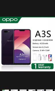 OPPO A3S Original Cellphone 6G RAM + 128G ROM Legit and New Smartphone 6.2” HD Screen Face Unlock. (50% Discount)