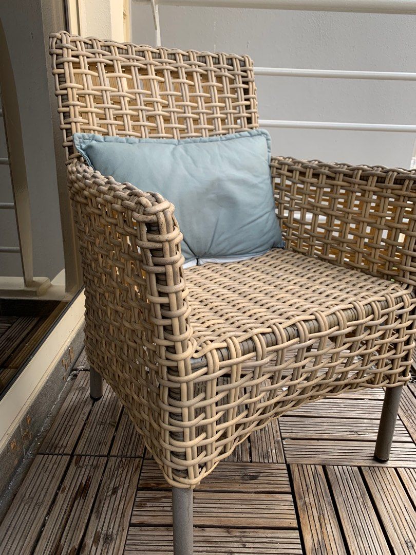 Outdoor chairs (Balcony Rattan style), Furniture & Home Living