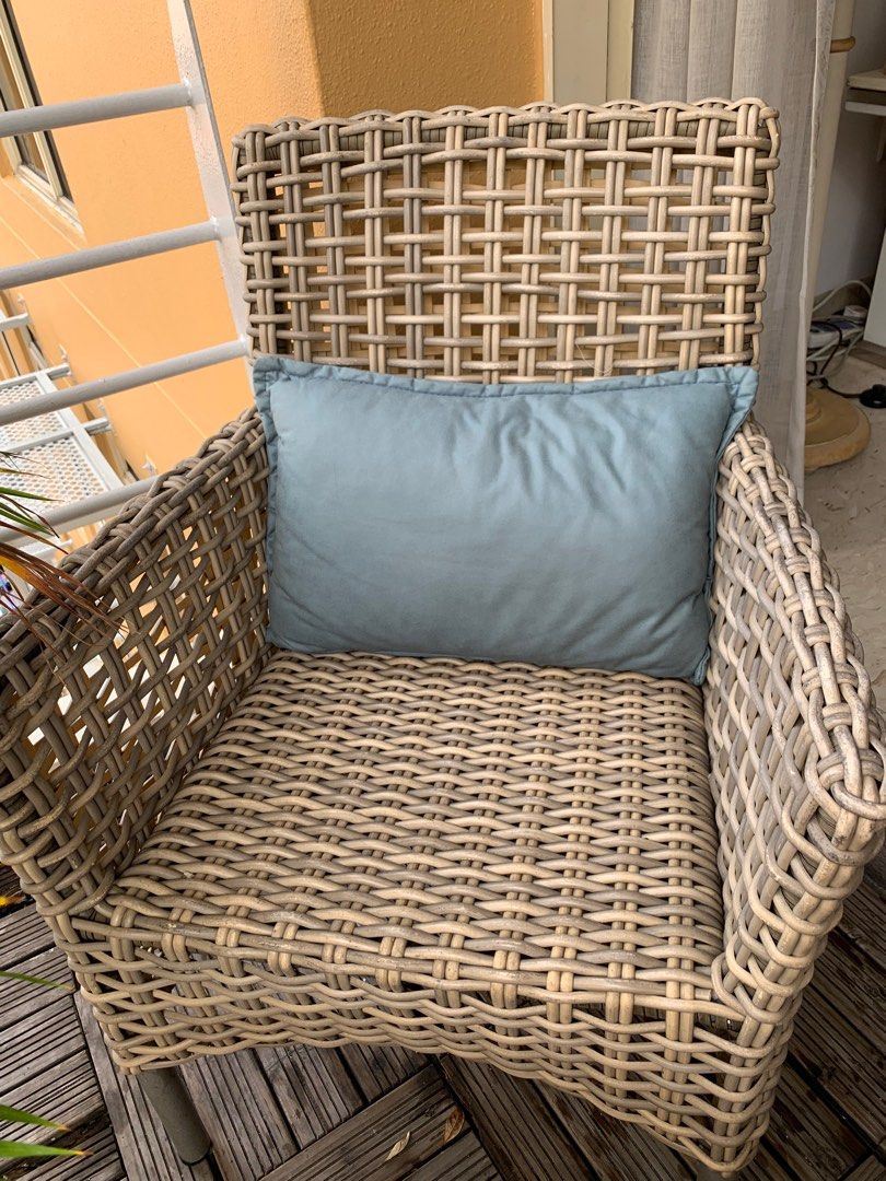 Outdoor chairs (Balcony Rattan style), Furniture & Home Living