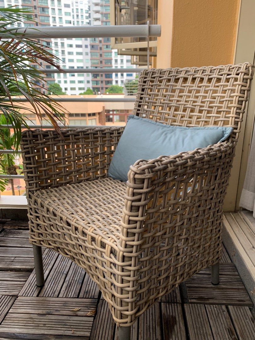 Outdoor chairs (Balcony Rattan style), Furniture & Home Living