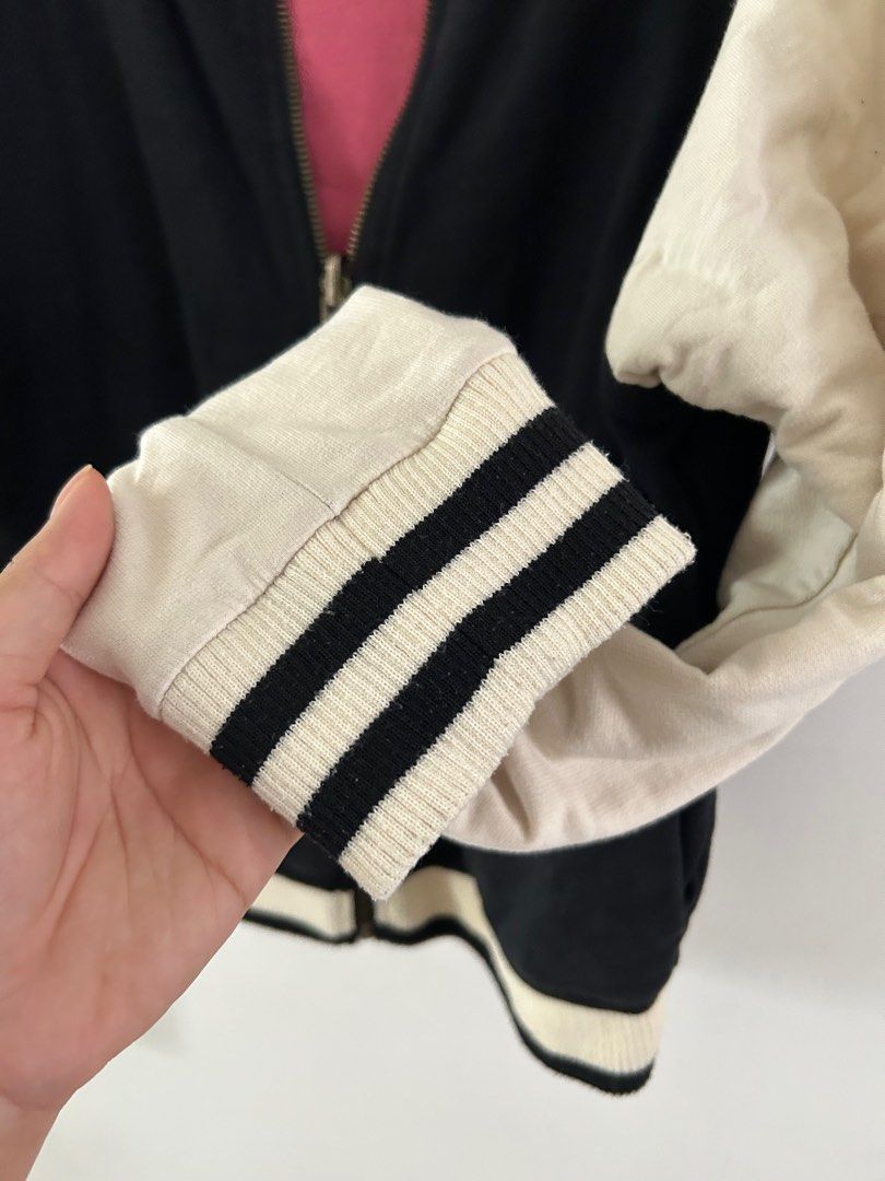 Reversible Black and Pink varsity jacket, Women's Fashion