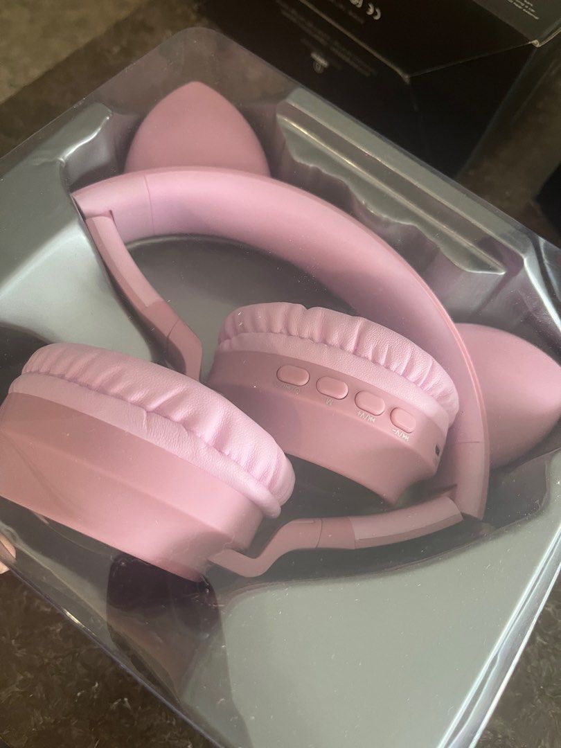 Pink Cat Headphones, Audio, Headphones & Headsets on Carousell