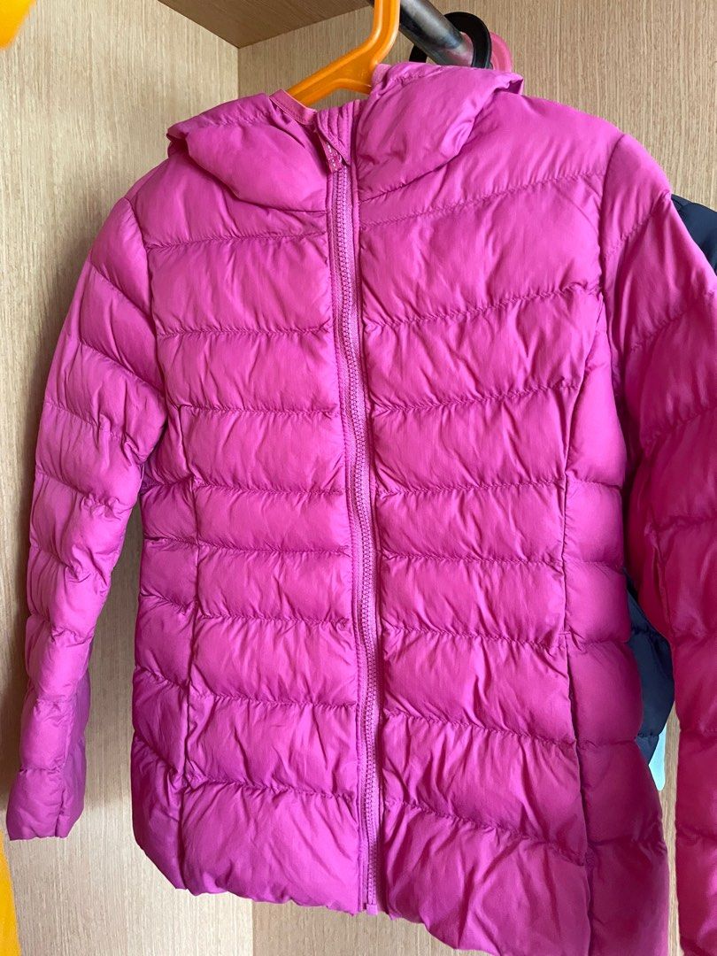 Pink Uniqlo down jacket for girls, Babies & Kids, Babies & Kids Fashion ...