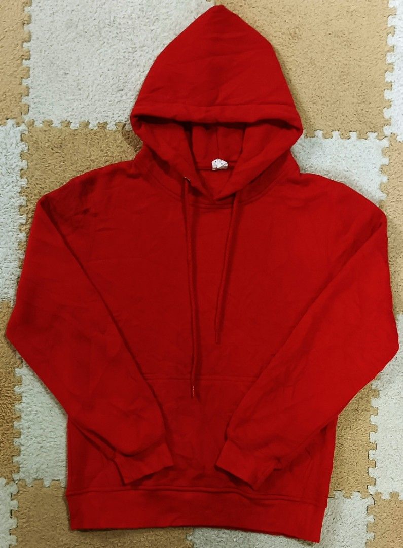 Plain Red Hoodie Jacket, Men's Fashion, Coats, Jackets and Outerwear on