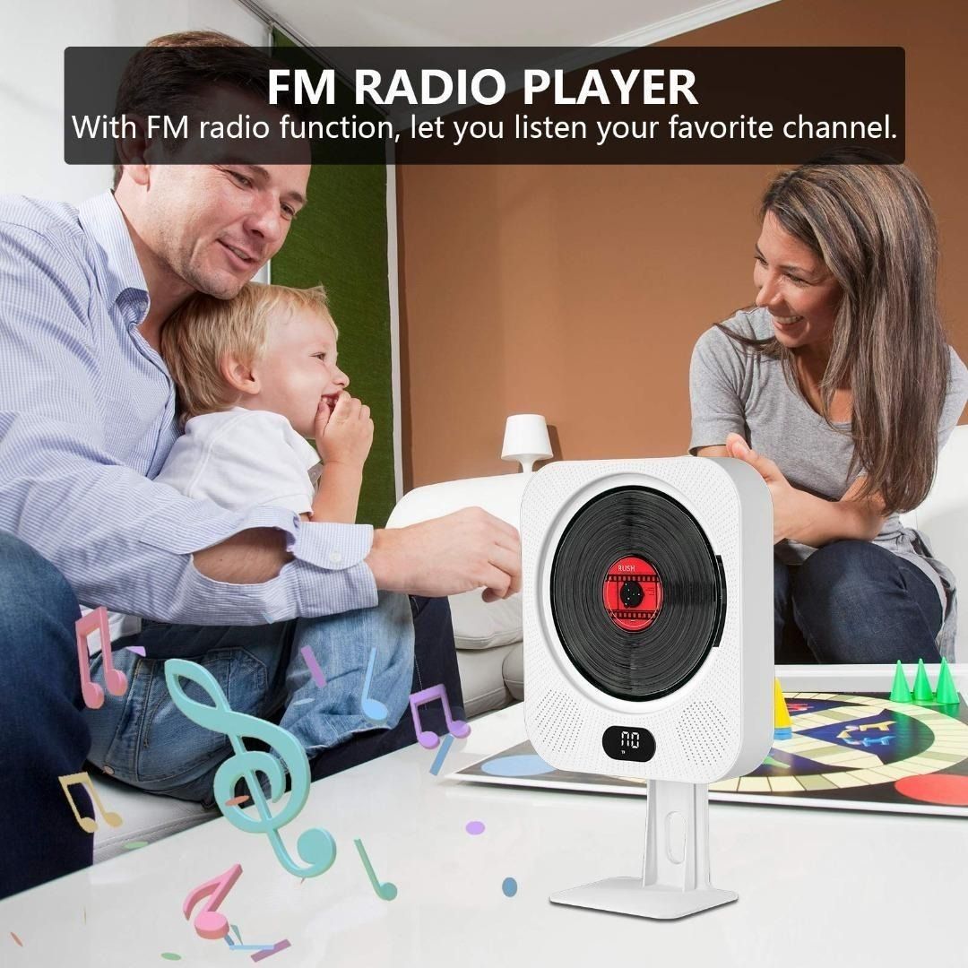 Portable CD Player with Bluetooth & HiFi Speakers, Ankuka Wall