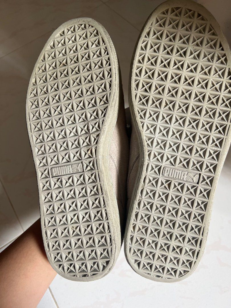 Puma Suede Heart Grey Colour Shoes with satin lace ribbon Women s Fashion Footwear Sneakers on Carousell