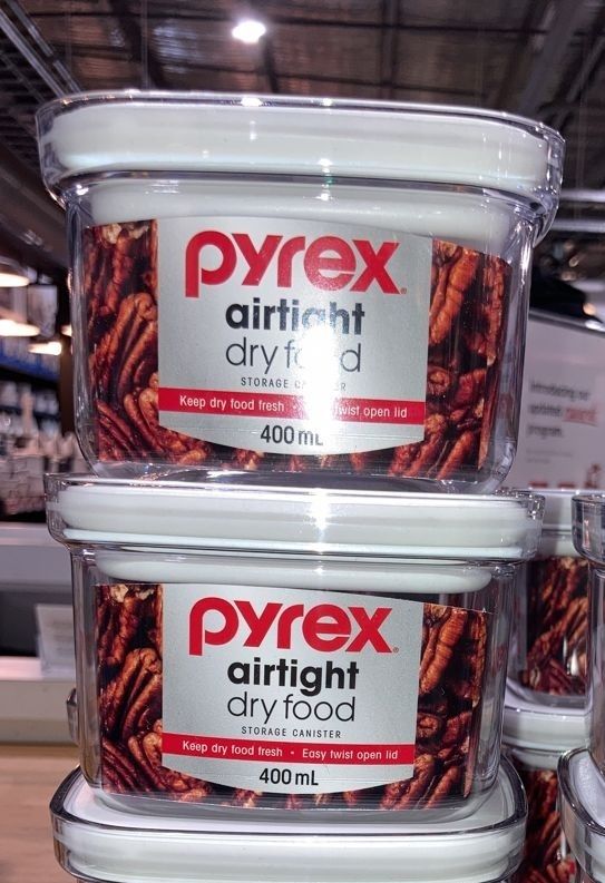Pyrex Airtight Dry Food Storage Canister 400ml x 2, Furniture & Home Living, Kitchenware