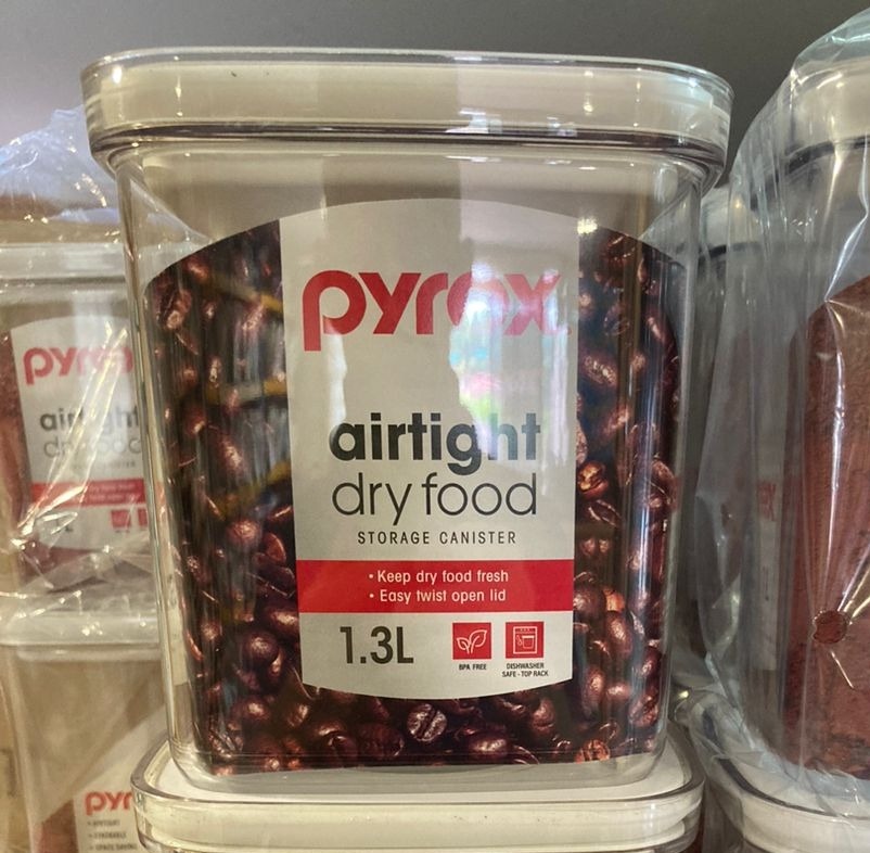 Pyrex Airtight Dry Food Storage Canister 1.3L, Furniture & Home Living, Kitchenware & Tableware
