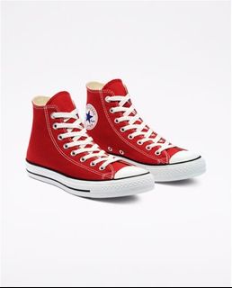 Red converse sale tennis shoes
