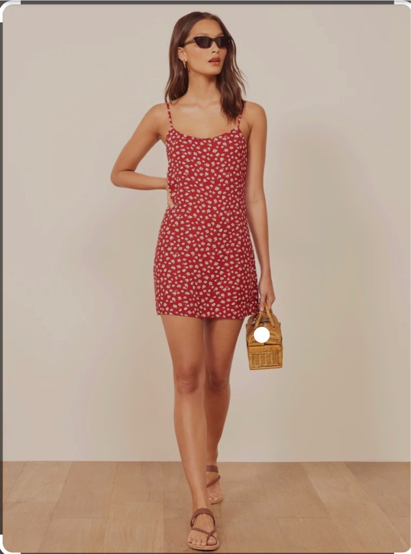 Reformation red polka dot dress online