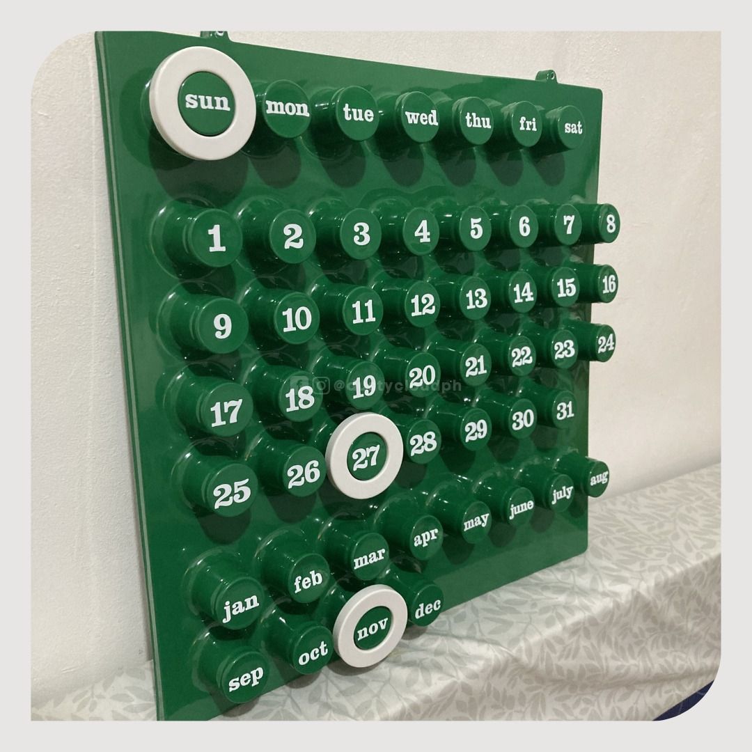 ring a date perpetual wall calendar in green Furniture Home Living