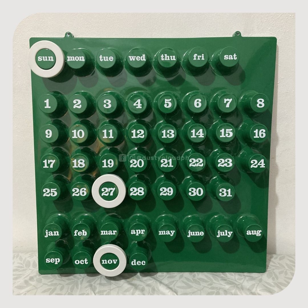 ring a date perpetual wall calendar in green Furniture Home Living